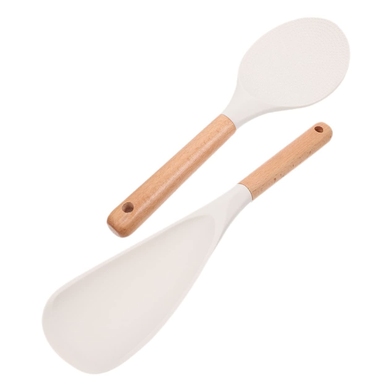 CONGARTENO 2Pcs Silicone Rice Spoons Ergonomic Wear Resistant Rice Scoopers for Easy Serving and Cleaning Kitchen Utensils for Daily Use with Smooth Design