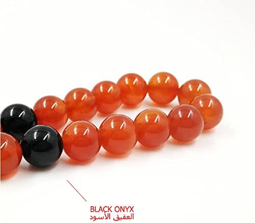 ALBASHAN Natural Red Agate with Onyx 33 Tasbih Islam misbaha Muslim bracelet prayer beads 33 66 99beads stone Rosary