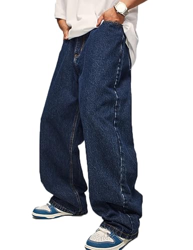 Y2k Baggy Jeans Mens Denim Jeans Wide Leg Pants Hip Hop Skater Jeans Oversized Vintage Streetwear
