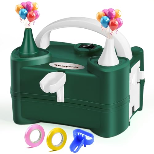 FLSEPAMB 600W Motor Luftballonpumpe Elektrisch Mini, Ballonpumpe Klein with 2 Düse, Intelligenter 2 Modus Pumpe Luftballon Elektrisch,Tragbar Luftballon Pumpe Elektro