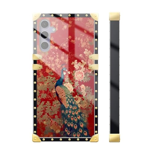 DAIZAG Compatible with Samsung Galaxy S24/S25 Case,Magnificent Peacock Golden Decoration Soft TPU Anti-Scratch Shockproof for Girl Protective Case for Samsung Galaxy S24/S25