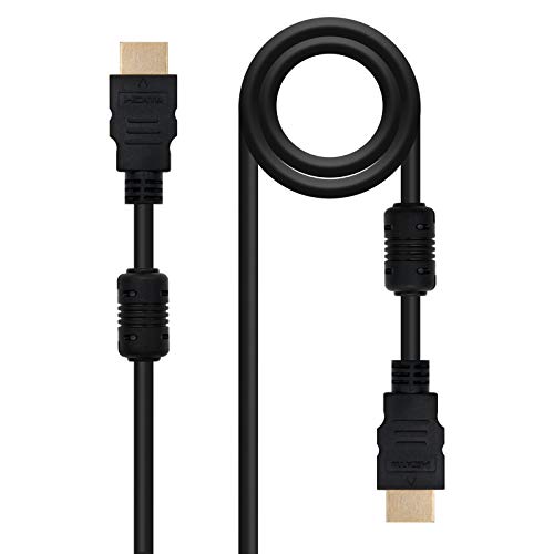 NanoCable 10.15.1810   Cable HDMI V1.4 de alta velocidad Ethernet con Ferrita / HEC, A/M A/M, macho macho, negro, 10mts