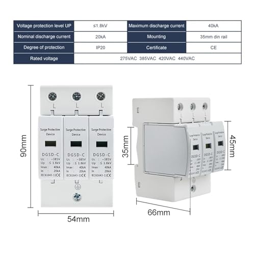 Protector de sobretensión AC SPD de 30-60KA y 385V para la protección contra rayos en viviendas 5