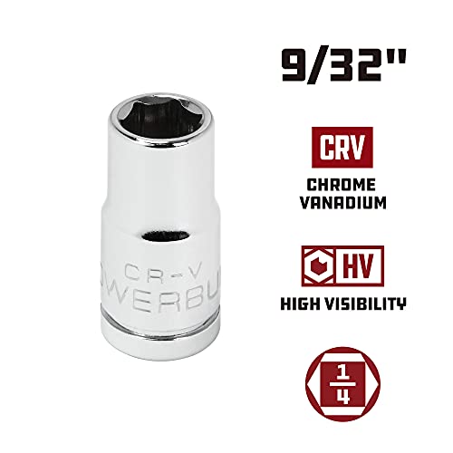 Powerbuilt 648274 1/4" Dr. 6 Pt. Sae Standard Socket, 9/32" #TOP1