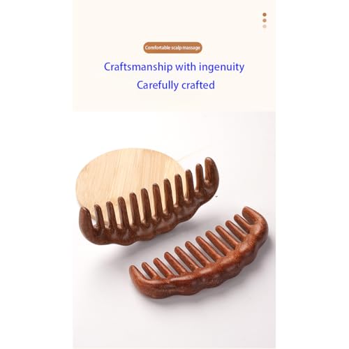 Peine de madera para cabello con diseño floral miniatura 6