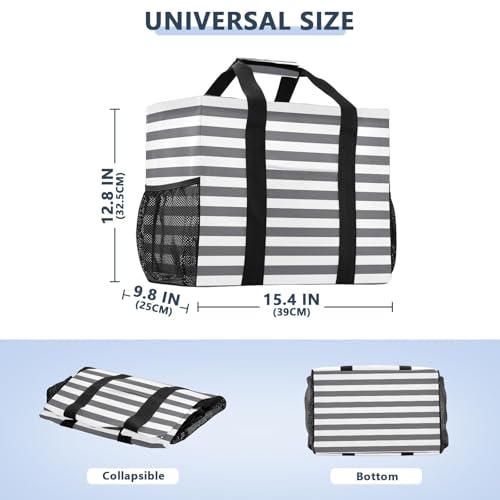 Emelivor Stripe Large Tote Bag Foldable Diaper Grocery Bags Canvas Travel Beach Tote Bag Handbags Pool Bag3