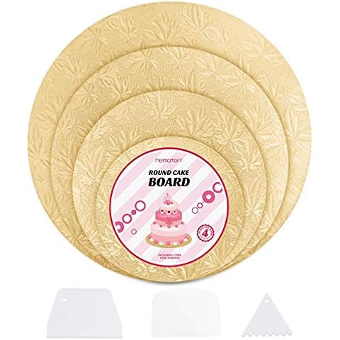 HEMOTON Juego de 4 Tablas Reutilizables para Tartas con Envoltorio de Aluminio y 3 raspadores Cover