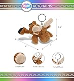 Puzzled Plush Moose Stuffed Animal Keychain - Super Soft Keychain for Backpack, Purse and Handbags, Cute Animal Keychains for Girls and Boys, Ideal Backpack Charms for Wild Animal Lovers - 4 Inches