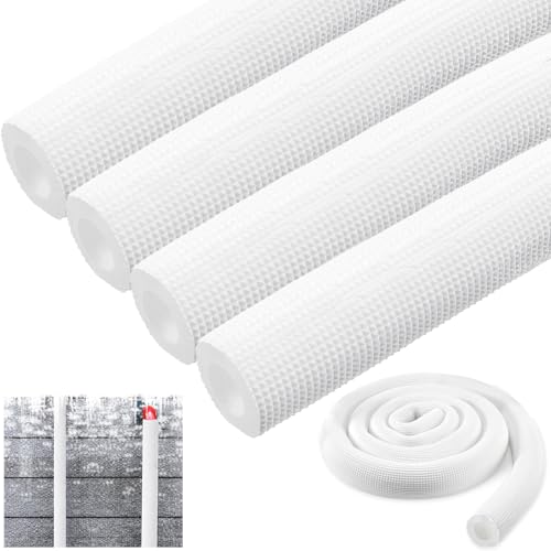 Image of Pangda 4 Pcs 6 ft Foam Pipe Insulation Tube, 0.75 x 0.39 x 72 Inch, White