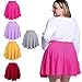 Moon Wood Plus Size Skater Skirt for Women Stretchy Flared Casual High Waisted Mini Skirt for Daily Theme Parks Rose Pink