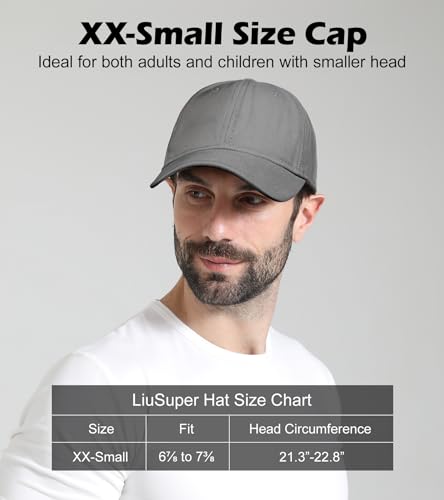 Image of LiuSuper Hats for Small Heads Men, Petite Baseball Caps for Women, XXS Adjustable Trucker Hat Dad Hat(21.3 inch-22.8 inch, 54cm-58cm)