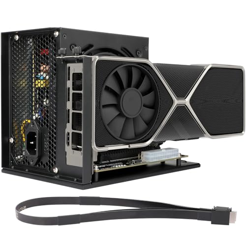 PCIe 4.0 x4 64Gbps Compatible eGPU DOCK, with OCuLink SFF-8612 8311 to PCIe x16 and SFF-8611 Male Cable, Enclosure supports Standard ATX Power and External Graphics Cards GPU for Laptop Mini PC