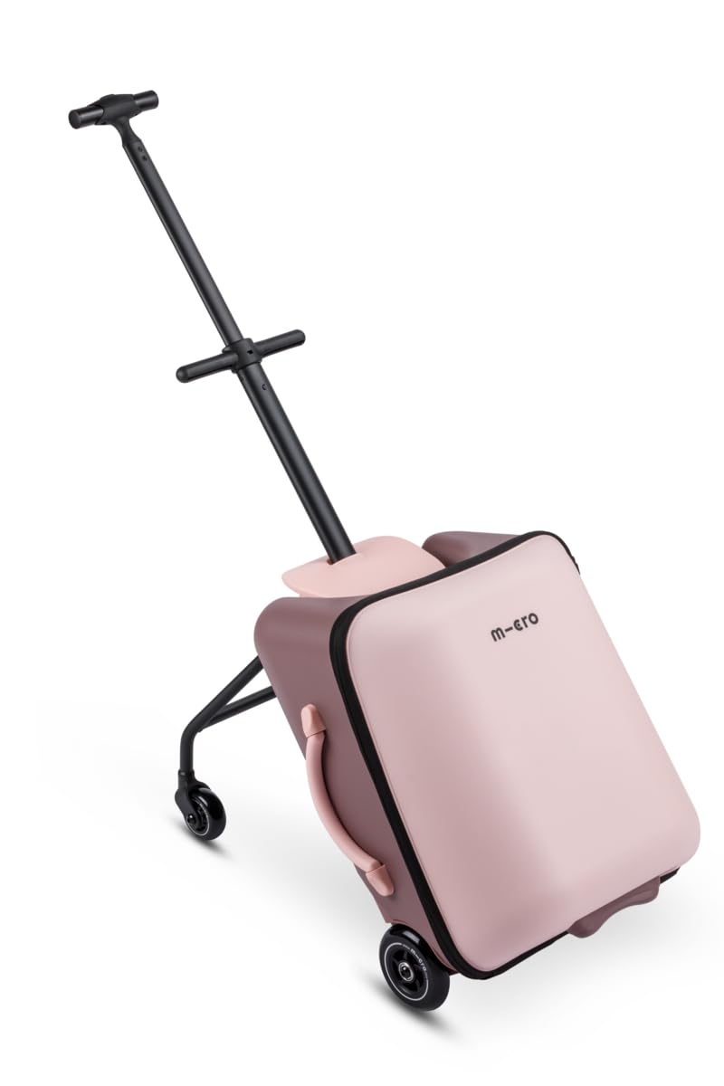 Micro | Suitcase Scooter | Eazy Ride On Trike Suitcase for Kids | Toddler Flight Essential | Foldable & Lightweight | Holiday Stroller | 18 months+ | Pink