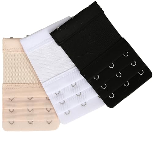 Image of Bra Strap Extenders, Women Elastic Extensions Bra Extender Set, 6 Piece,Skin,White,Black