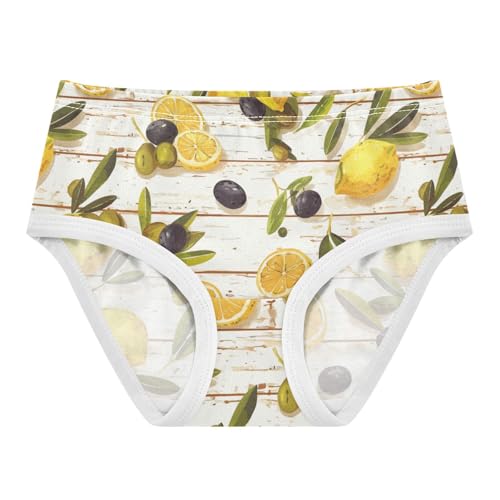 Wusikd Lemon Leaves Girls' Underwear Cotton Girls Briefs Soft Toddler Underwear 2T