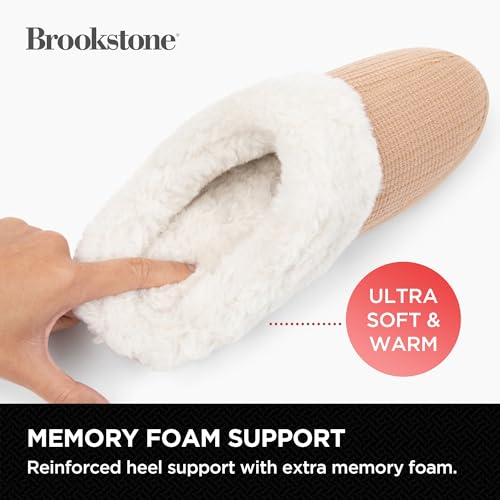 Brookstone Classic Comfort Memory Foam Indoor Slippers - Women's Memory Foam Cozy Slippers - Soft Plush, Non-Slip Sole2
