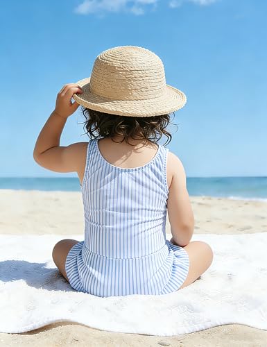 Image of oklady Toddler Swimsuit Girls One Piece Ruffled Girls Bathing Suit Bow Strap Swimwear Size 12M-4T