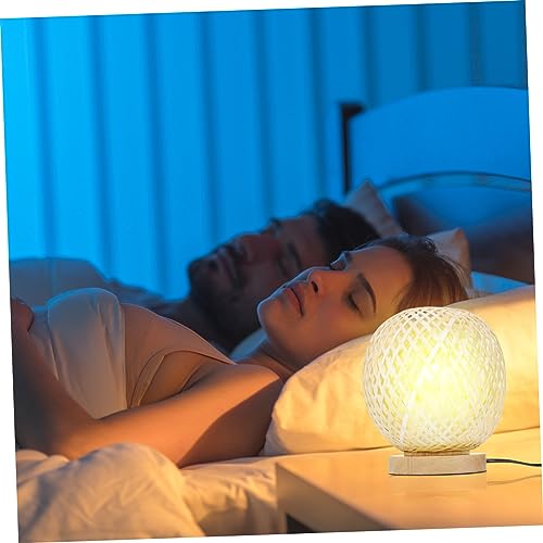 jojofuny 1pc Desk Lamp Desk Lamps Blacklight Norse Decor Japanese Decor Desk Decor Led Lamp Rustic Decor Woven Desk Light Nail Desk Led Lantern Craft Table Office Wood Simple