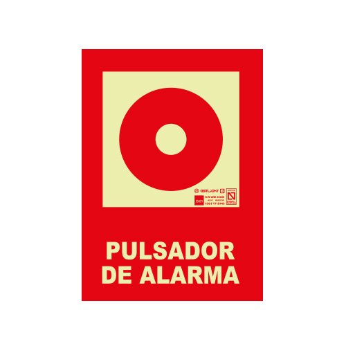 Astlight INC4150.GFJ Se�al de pulsador fotoluminiscente, Multicolor