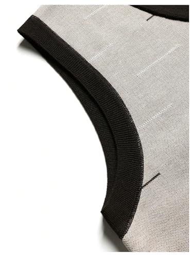 OYOANGLE Men's V Neck Sweater Vest Printed Work Dressy Sleeveless Knitted Pullover Sweaters3