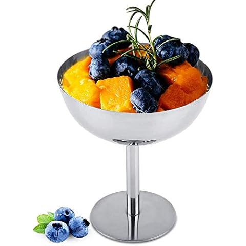 FTVOGUE Eisbecher Dessertschale Edelstahl Eisbecher Schalen Cover