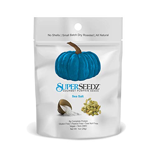 SuperSeedz Sea Salt Gourmet Pumpkin Seeds Keto Friendly Snack 1 Oz. (Pack of 6)