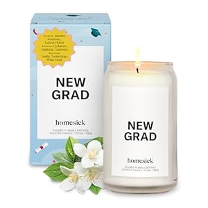 Homesick Scented Candles for Home (New Grad) - 13.75 oz Long-Lasting Soy Wax Jar Candle for Women & Men for All Occasions, 60-80 Hours Burn Time - Notes of Jasmine, Rosemary, Gardenia & Vanilla Homesick Scented Candles for Home New Grad 1375 oz Long Lasting Soy Wax Jar Candle for Women Men for All Occasions 60 80 Hours Burn Time Notes of Jasmine Rosemary Gardenia Vanilla