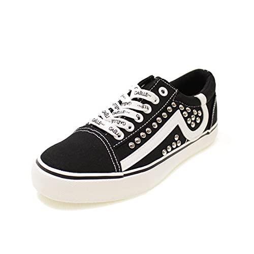 Gaelle Scarpe Basse Lacci in Tela con Borchie