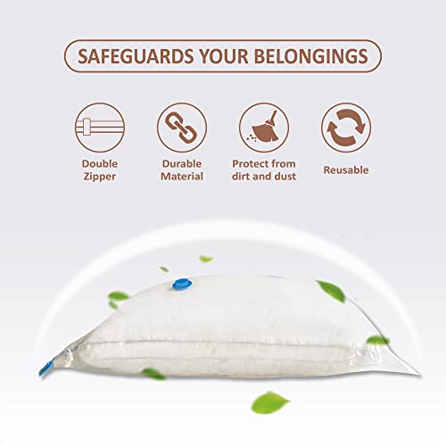 Image of Roomimaster Vacuum Storage Bags,10 Small Space Saver Bags Vacuum Seal /Sealer Bags With Pump For Clothes,Comforters,Blankets,Bedding,Pa+Polyethylene,White