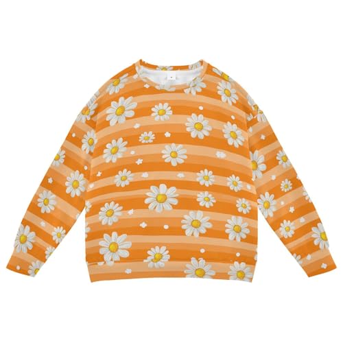 JUNZAN Adorable Daisies Big Girls Sweatshirts Hoodies Long Sleeve Outerwear for Kids Athletic 4T