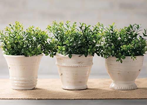 Sullivans Small White Ceramic Vase Set, Various Sizes, Distressed White, Set Of 3 (Cm2585) #TOP2