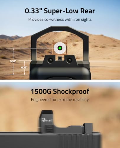 CVLIFE WolfCloak Motion Awake Green Dot Sight for RMR Footprint, 2MOA Dot - image 4