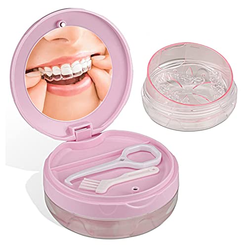 DIDATOOL Caja Ortodoncia, Estuche para Dentaduras Electroplateado con Espejo, Ferula Dental Compatible con Brackets Transparentes, Organiza y Protege tus Suministros Orales(Rosa) DIDATOOL Caja Ortodoncia, Estuche para Dentaduras Electroplateado con Espejo, Ferula Dental Compatible con Brackets Transparentes, Organiza y Protege tus Suministros Orales(Rosa)
