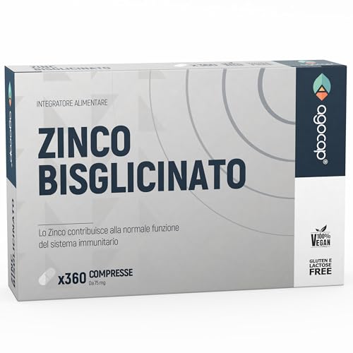 ZINCO Integratore - 360 Microcompresse. Zinco Bisglicinato con Alto Dosaggio (Scorta 1 Anno). Zinco Puro, VEGANO per Pelle, Unghie e Acne. Zinco, 15 mg per il Supporto del Sistema Immunitario. Agocap