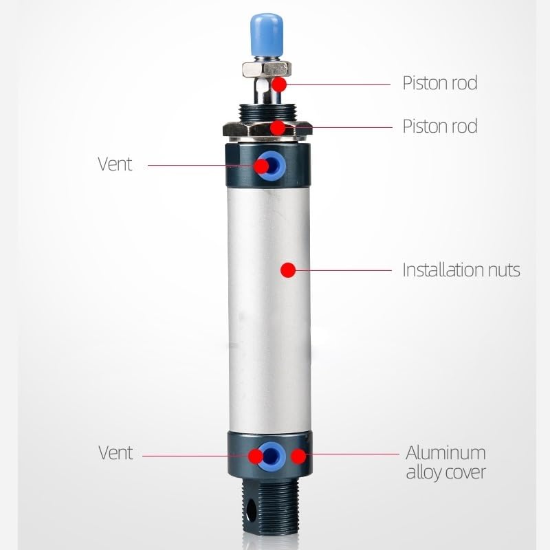 Cilindro neumático MAL de funcionamiento preciso y suave con carrera de 350mm 6