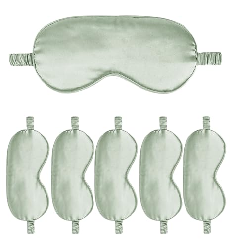 6PACK Silk Sleep Mask Satin Eye Masks Blackout Silky Eyeshade Cover Soft Blindfold Eyeshades for Women Sleeping Travel Gift