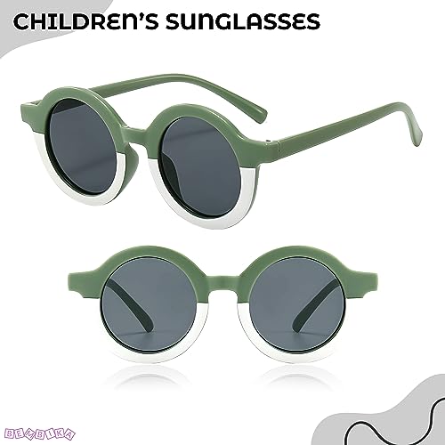 Image of Bembika Fashionable Sunglasses for Kids Baby Girls and Baby Boys, Stylish Eyewear for Kids Dual Color Design Glasses for Kids Fancy Style Goggles - (Green)