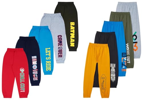 Image of T2F Boys Mid Rise Regular Fit Track Pants Pack of 2