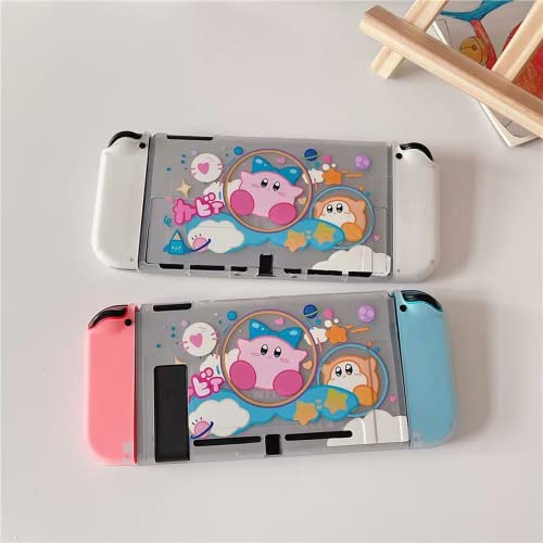 ENFILY Cute Kirby Case Compatible with Nintendo Switch, Dockable Case Cover, Ergonomic Soft TPU Grip