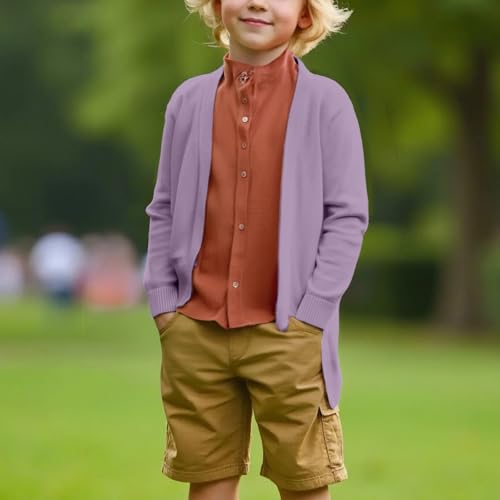 Girls Knit Sweater Cardigan Comfy Loose Front Open Outwear Long Coat Boys Casual Solid School Jacket Fall Winter Clothes4