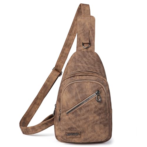 FALAN MULE Sling Bag Leather Crossbody Bags for Women Travel Fanny Packs Cross Body Bag Trendy crossbody purse