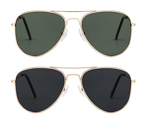 Yogo Vision Polarized Aviator Sunglasses for Kids Children's Sunglasses Girl Boy Classic Sun glasses (Multi Pack)2