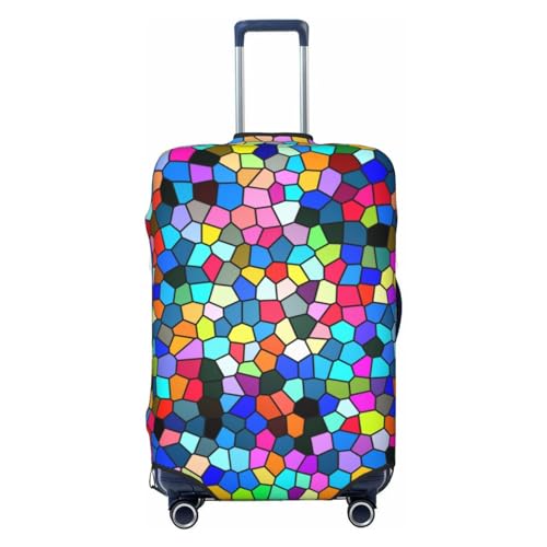 Travel Luggage Cover Protector - Colorful Tie Dye Stained Glass 2 Washable Suitcase Covers For 18-32 Inch Luggage