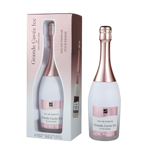 Jean-Pierre Sand - Grand Cuvée Ice - Eau de Parfum, 100 ml - Perfume para mujeres en frasco de coleccionista, ideal como regalo - Perfume para mujer en botella de champán