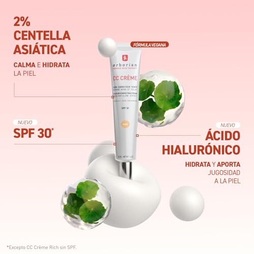 Erborian - CC Cream with Centella Asiatica- Color Correcting Cream with Healthy Glow Effect - Natural and Luminous Finish - Long-Lasting Hydration - Korean Cosmetic Care - Clair 15 ml - 4