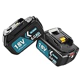 VANKO 互換 マキタ 18v バッテリー BL1860B 6.0Ah大容量 2個セット マキタ バッテリー 18v BL1815N BL1820B BL1830B BL1850B BL1860Bなど対応可能 LEDランプ残量表示 BMS基板搭載 多数保護機能付き PSE、CEマーク認証取得済み 3億円のPL保険付 ブルー
