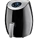 tectake 403353 Heißluftfritteuse 3,6 l mit LED Touchscreen-Display, 7 Programme, SGS-Zertifikat, Fritteuse ohne Fett und Öl, einfach zu reinigen, inkl. Rezeptheft, schwarz