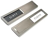 Dishwasher Magnet Clean Dirty Sign, Kubik Letters Premium Stainless Steel Grade 304, Kitchen Organizers and Storage Decor Accessories, Extra Adhesive Tapes Included.