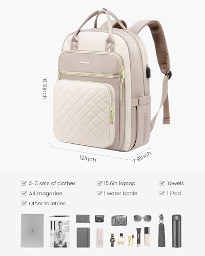 Image of LOVEVOOK Laptop Backpack Purse for Women, 15.6 inch Laptop Bag for Travel with USB Port, Water Resistant Lightweight Daypacks for College Work Business, Nurse Teacher Computer Backpacks