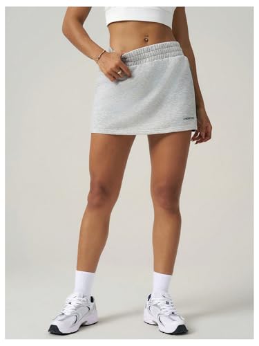 SHENHE Women's Sweat Skirt Elastic Waist Workout Tennis Athletic Skort with Shorts4